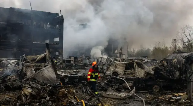 'Video thumbnail for Russian overnight attack on Ukraine’s Kyiv kills at least 3, wounds dozens'