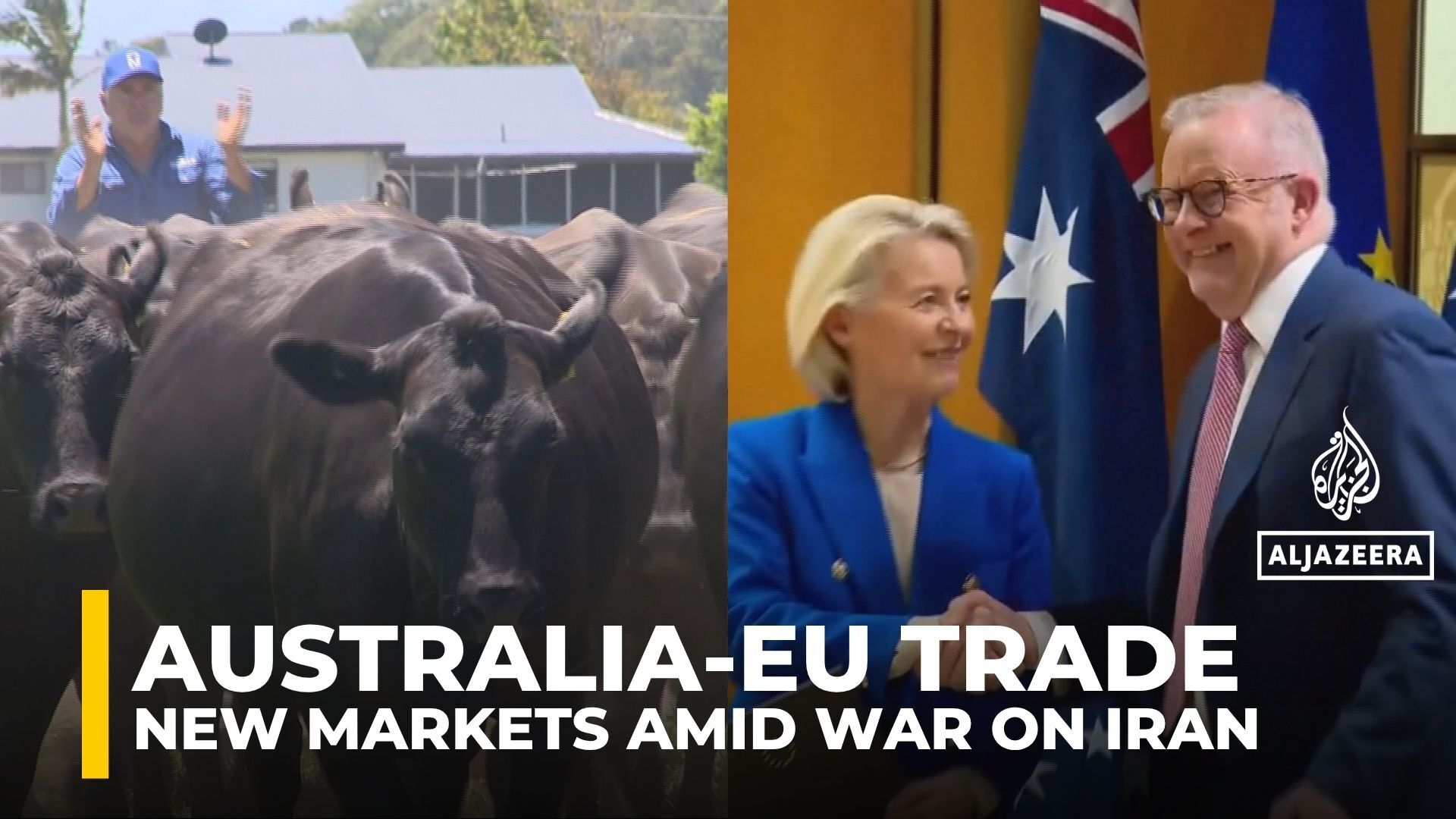 Video thumbnail for Europe and Australia agree on trade deal: Agreement to open up EU market for Australian goods