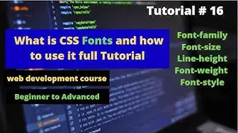 Video thumbnail for How to use css fonts |fonts in html css | web development course | tutorial no 16