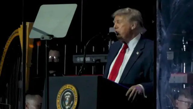 Video thumbnail for US: US President Trump addresses Great American State Fair kickoff celebration.