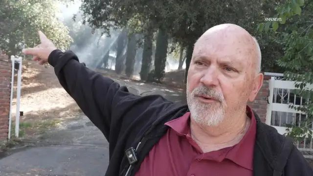 Video thumbnail for US, Los Angeles: Santa Clarita Bike Wildfire Threatens Homes Resident Reacts With Sound On Tape Part 2.