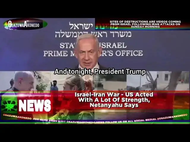 Video thumbnail for Israel-Iran War - US Acted With A Lot Of Strength, Netanyahu Says