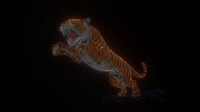 Video thumbnail for Largest aerial image of a mammal, 2,983 drones by Chamundeshwari Electricity Supply Corporation Ltd., Mysore & Karnataka Energy Department.