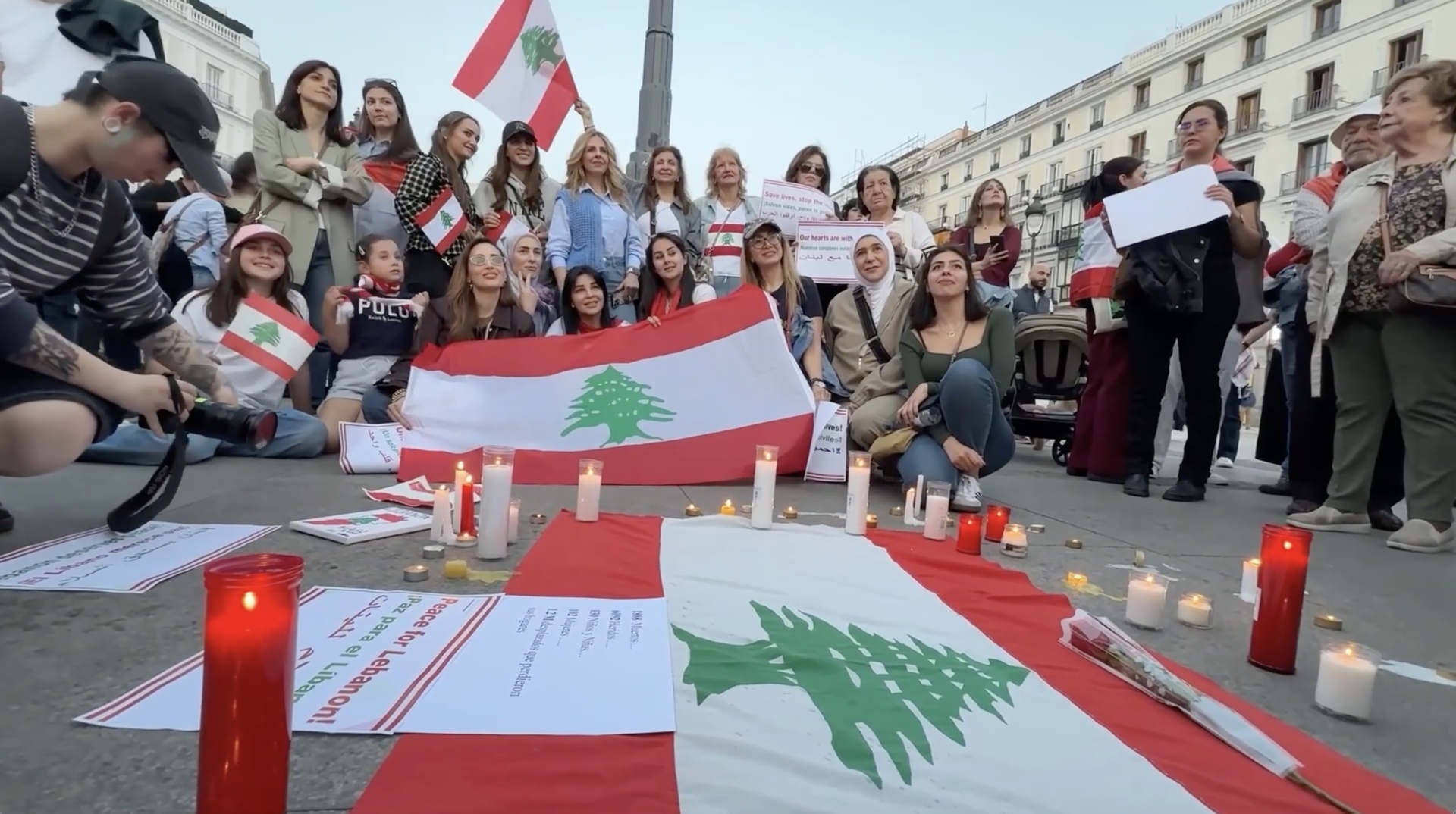 Video thumbnail for Vigil held in Madrid for victims of Israeli strikes on Lebanon