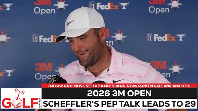 Video thumbnail for Scottie Scheffler's tough-love pep talk leads to back-nine 29