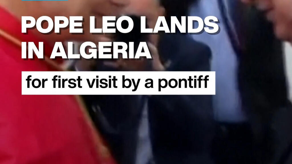 Video thumbnail for Pope Leo XIV lands in Algeria for first-ever visit by a pontiff