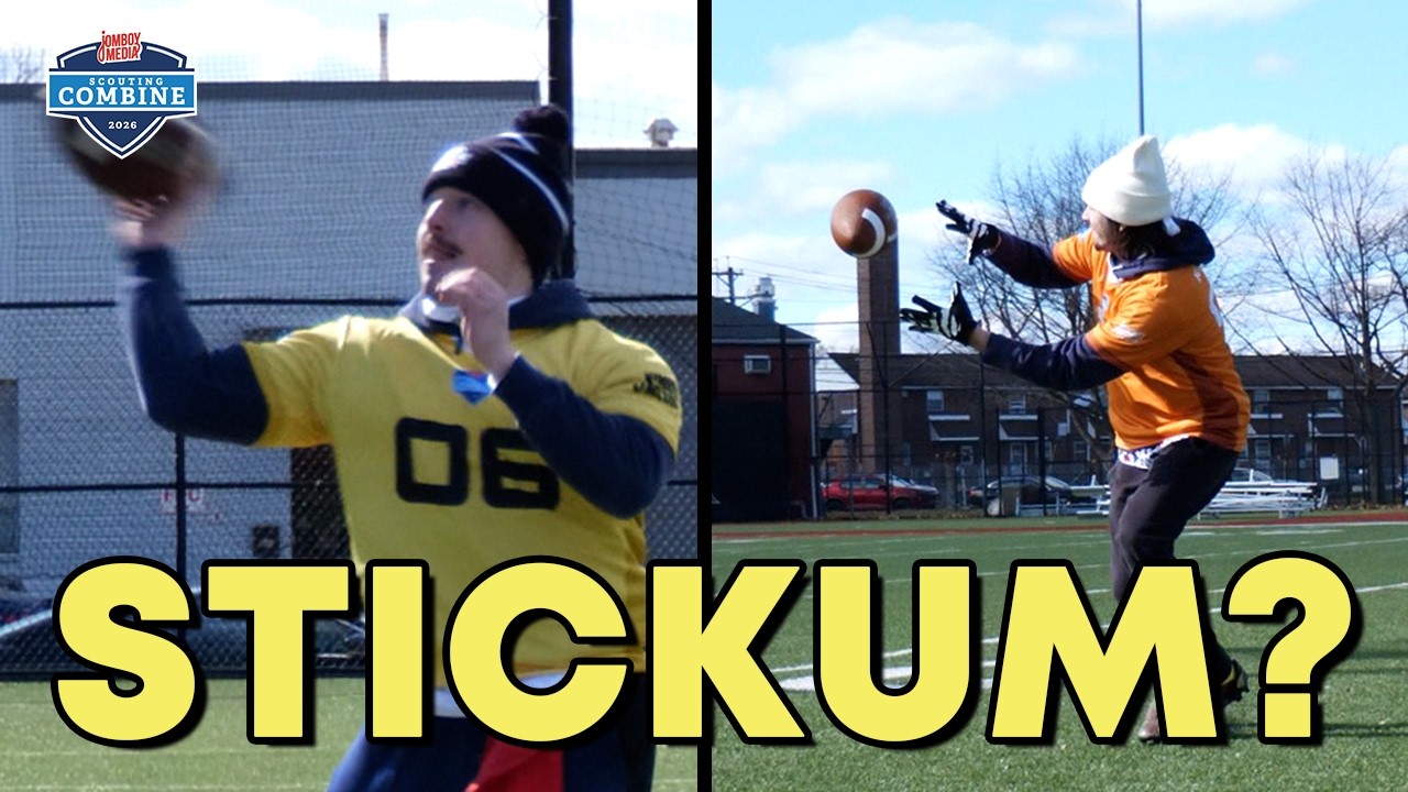 Video thumbnail for We used STICKUM in an NFL Catching Challenge
