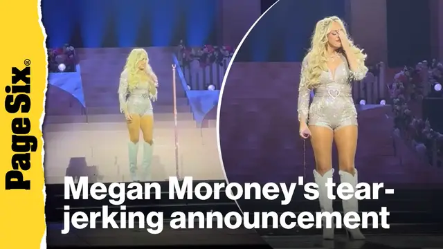 Video thumbnail for Megan Moroney intensely cries while cutting concert short
