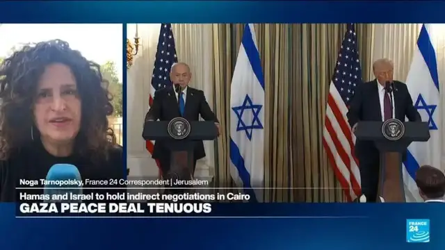 'Video thumbnail for Negotiations due in Cairo, Trump says Israel agrees to a 'withdrawal line''