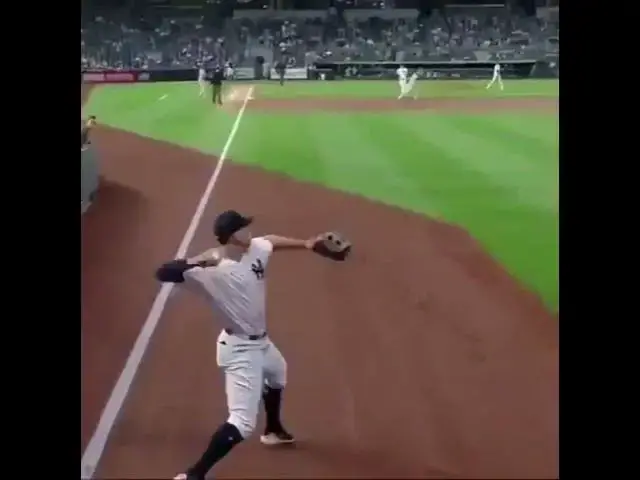 'Video thumbnail for Aaron Judge’s Perfect Throw 😳👀'