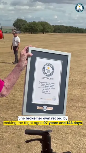 Video thumbnail for Oldest wing walker (female) - Elizabeth Bromage at 97 years and 123 days old as of 4 August 2026