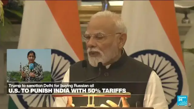 'Video thumbnail for US to punish India with 50% tariffs as punishment for buying Russian oil'