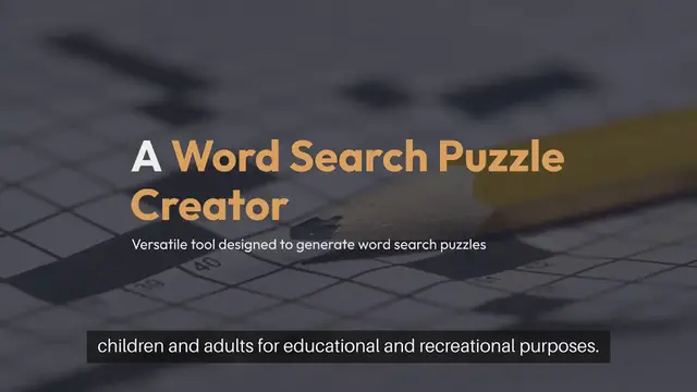 Video thumbnail for Word Search Puzzle Creator