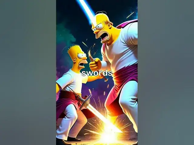 Video thumbnail for Homer Simpson vs Barney In An #Intergalactic #Sword #Fight #Duel