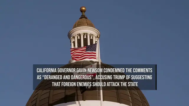 Video thumbnail for Trump Faces Backlash Over Remarks Suggesting Iran Could Attack California Cities.