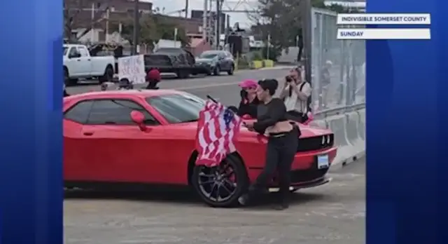 Video thumbnail for Protester hit by car outside Delaney Hall, 'They don’t get to take me away and put me down'