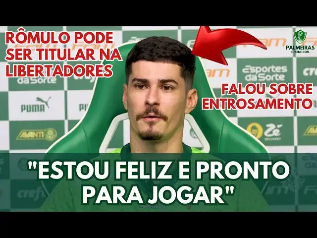 'Video thumbnail for PALMEIRAS | RÔMULO SE DIZ PRONTO PARA JOGAR E ELOGIA ESTRUTURA DO VERDÃO'