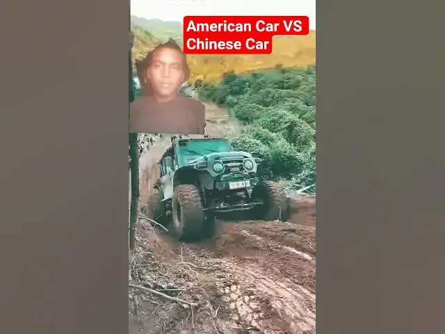 Video thumbnail for American cars 🚗 vs Chinese cars 🚨 Off-road 🛣️ climbing #shortvideo #thar #car #offroading