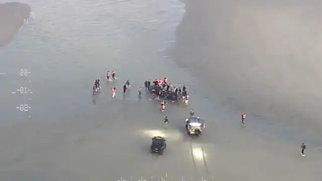 Video thumbnail for France: French officers intercept small boat in Channel under UK-France deal.