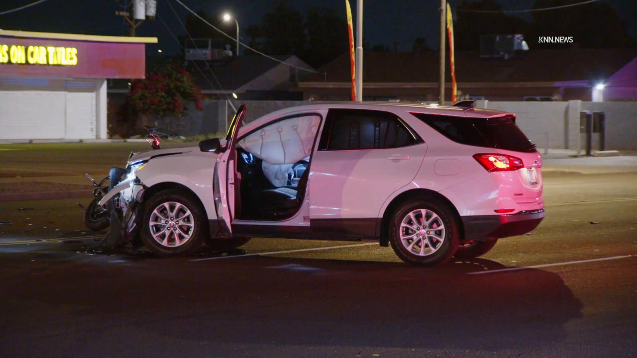 Video thumbnail for US, Phoenix: Phoenix Indian School Road Vehicle vs Motorcycle Crash.