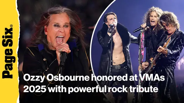 'Video thumbnail for Ozzy Osbourne honored at VMAs 2025 with powerful rock tribute featuring Aerosmith and Yungblud'