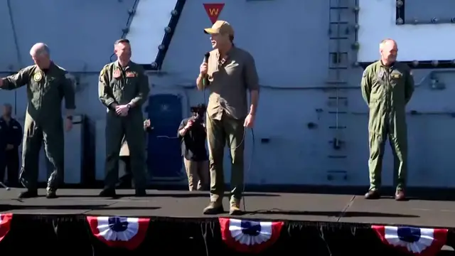 Video thumbnail for Hegseth welcomes USS Abraham Lincoln crew home after 300-day deployment