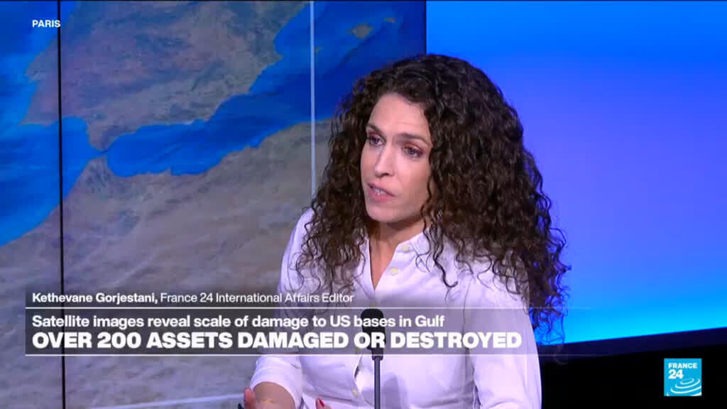 Video thumbnail for War in the Middle East: Satellite imagery reveal scale of damage to US bases in Gulf