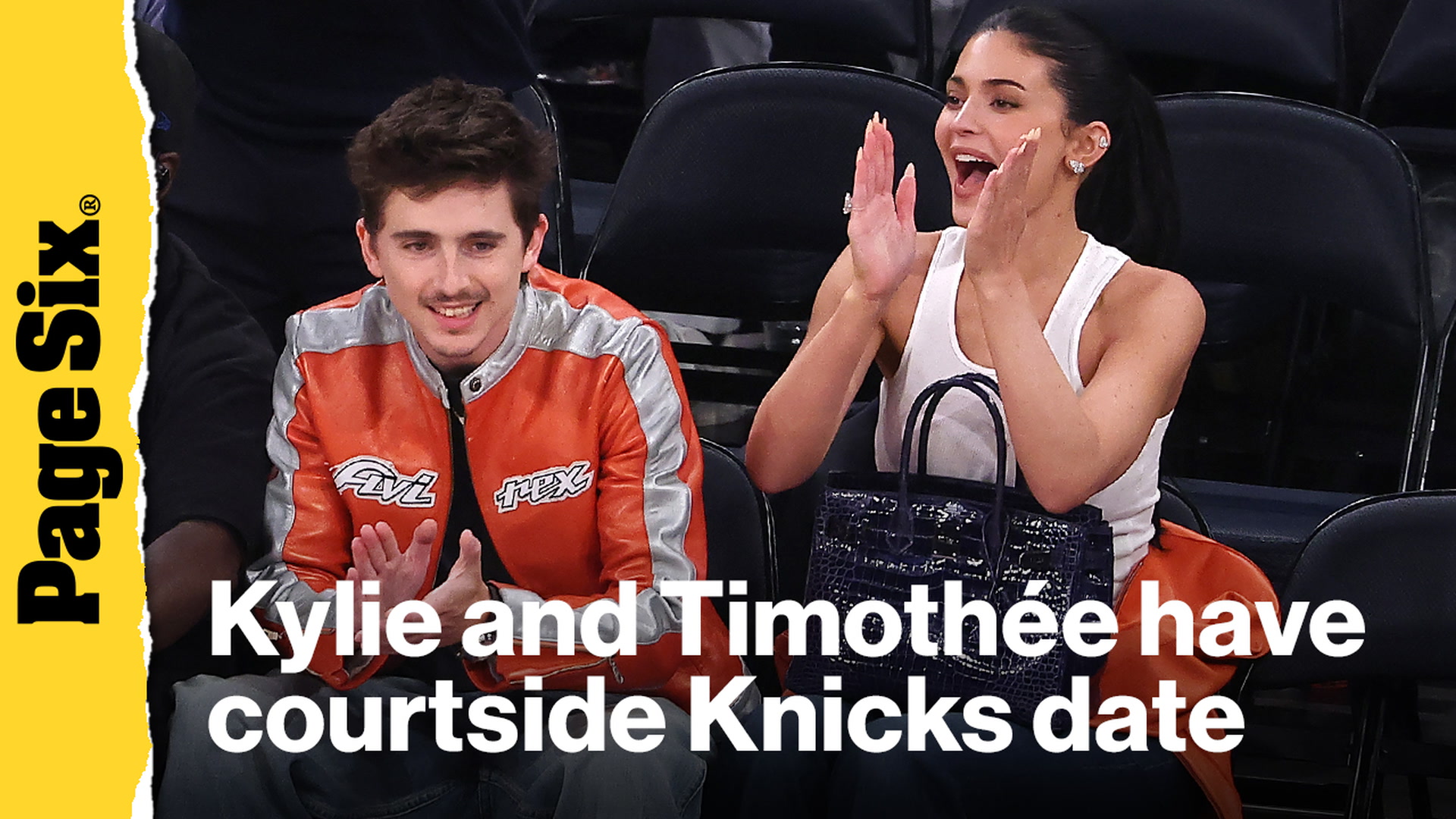 Video thumbnail for Kylie Jenner and Timothée Chalamet have courtside date watching New York Knicks game