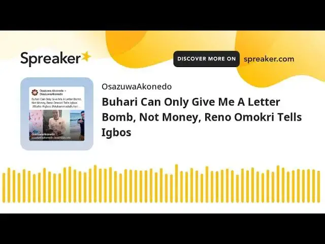 Video thumbnail for Buhari Can Only Give Me A Letter Bomb, Not Money, Reno Omokri Tells Igbos