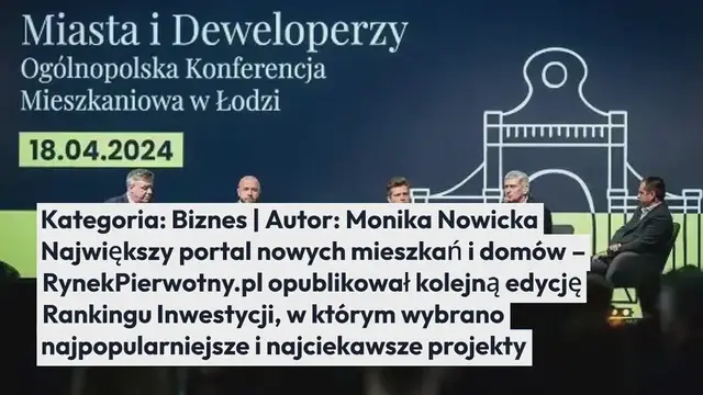 'Video thumbnail for Najlepsze inwestycje w polskich miastach: znamy laureatów Rankingu Inwestycji 2023!'