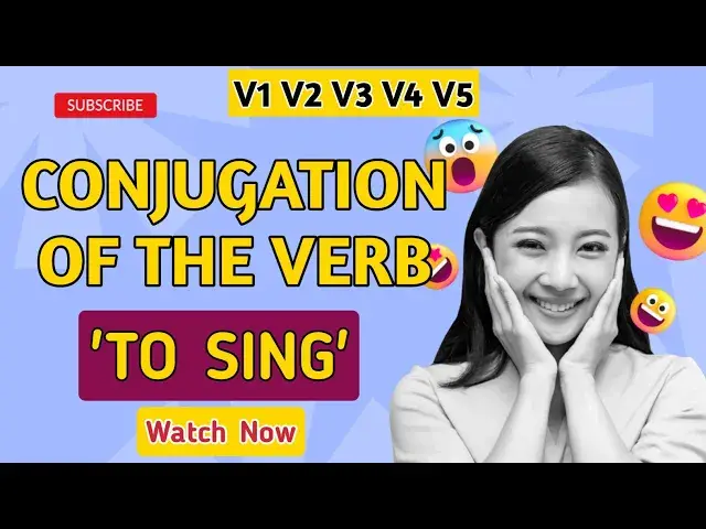 'Video thumbnail for Conjugation English Verb to Sing | V1 V2 V3 V4 V5 Form of Sing'