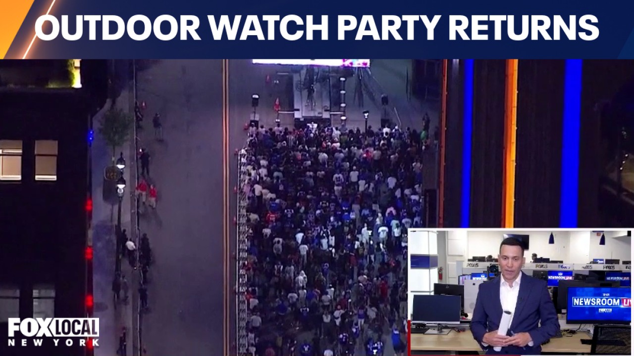 Video thumbnail for MSG outdoor watch party returns for Knicks Game 2