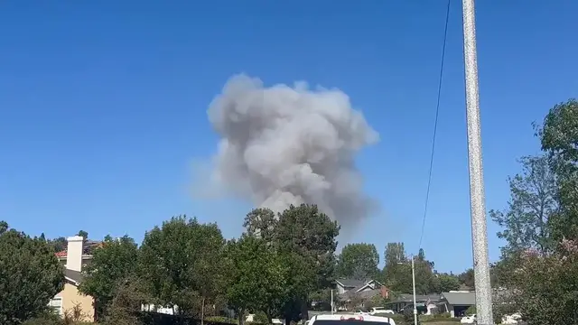 Video thumbnail for US: Wildfire Destroys Two Homes in La Habra Heights, California.