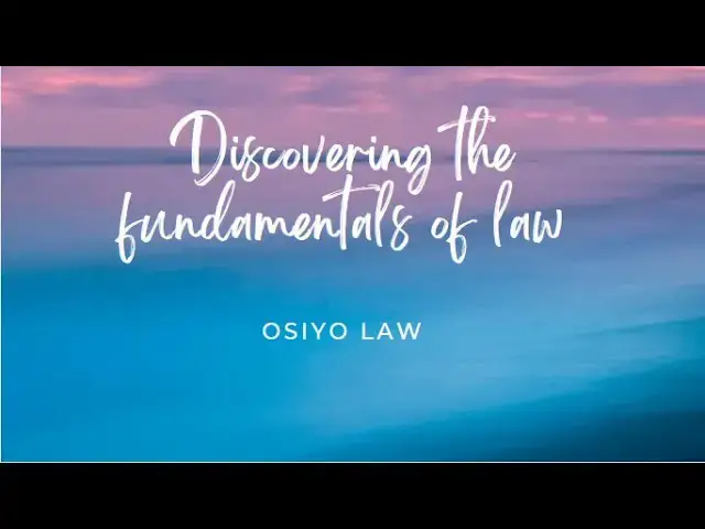 Video thumbnail for Discovering the Fundamentals of Law