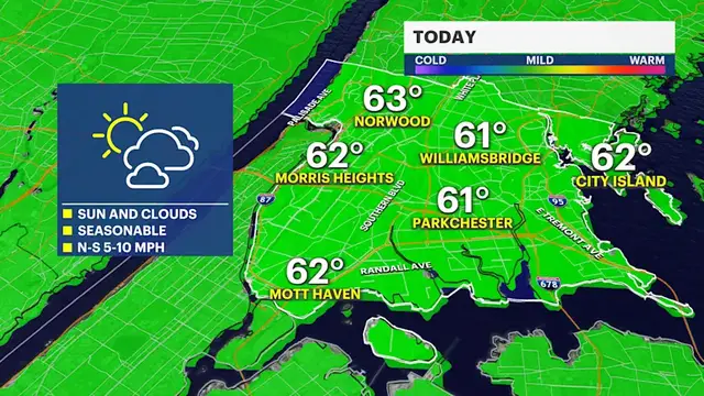 Video thumbnail for Cool and pleasant Wednesday around the Bronx before temperatures rise later this week