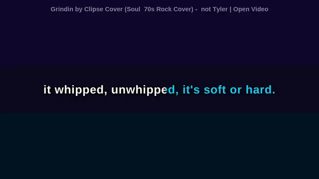 Video thumbnail for (Karaoke w/ Lyrics) Grindin by Clipse Cover (Soul 70s Rock Cover) - not Tyler