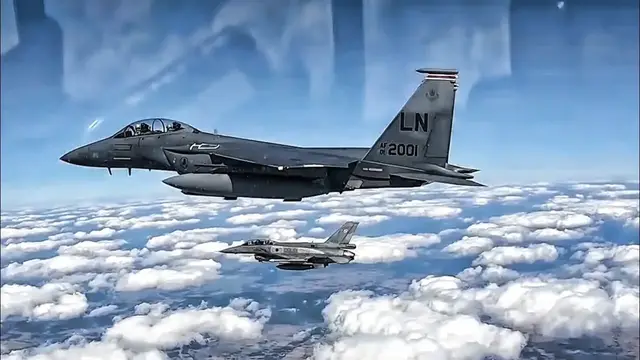 'Video thumbnail for Polish & American Fighter Jets Over Warsaw • Aerial View'