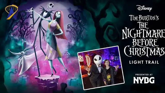 Video thumbnail for Nightmare Before Christmas Light Trail - New York Botanical Gardens