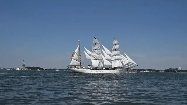 Video thumbnail for NY: Sail4th250 Tall Ships Parade.