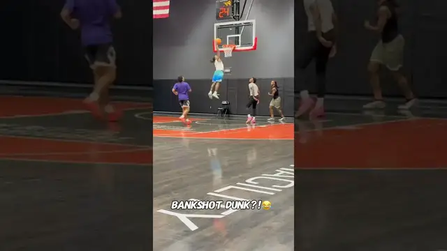 Video thumbnail for (355) basketball trick shot: bankshot dunk fail