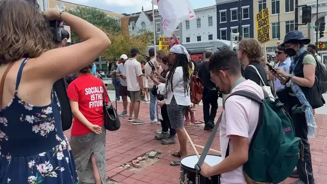 Video thumbnail for US: “Guard Out of DC” protesters rally in Washington.