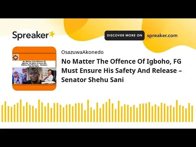 Video thumbnail for No Matter The Offence Of Igboho, FG Must Ensure His Safety And Release – Senator Shehu Sani