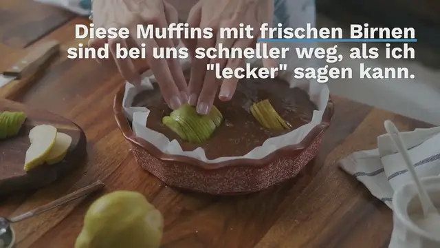 Video thumbnail for Muffins mit frischen Birnen