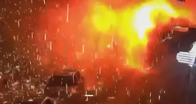 Video thumbnail for Footage shows moment Russian strike hits Ukrainian grocery store