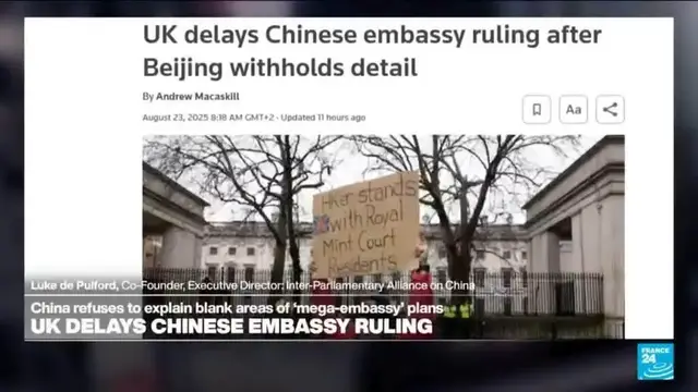 'Video thumbnail for UK has a 'number of security concerns' associated with China's prospective mega-embassy in London'