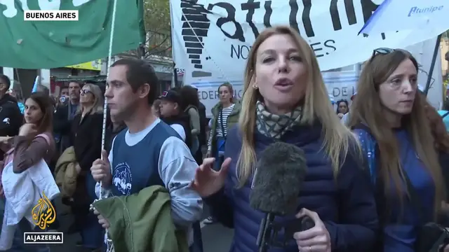Video thumbnail for Argentina: Students protest Milei austerity as university funding dispute escalates