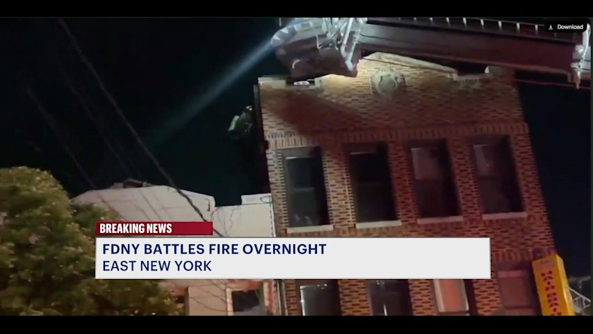Video thumbnail for Overnight fire damages East New York building, displaces family