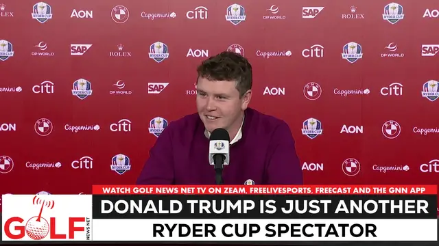 'Video thumbnail for Team Europe: Donald Trump just another Ryder Cup spectator'