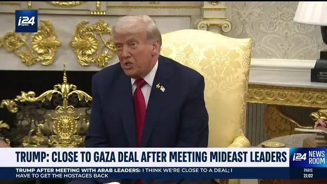 'Video thumbnail for Trump: Close to Gaza deal after meeting Mideast leaders'