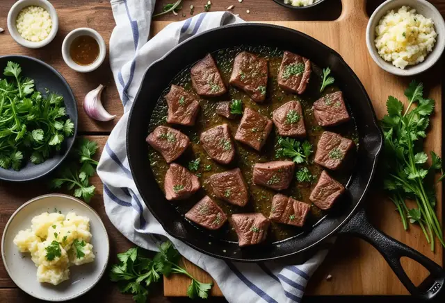 Video thumbnail for Sizzling Garlic Butter Steak Bites